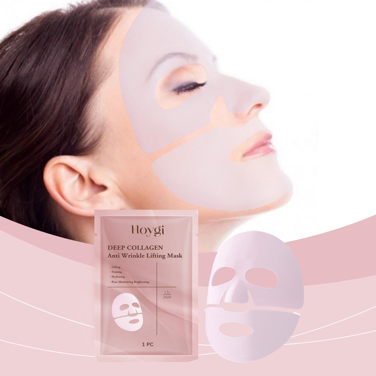 Hoygi Collagen Anti-Wrinkle Moisturizing Mask (Bag) Brightens, Rejuvenates And Nourishes Every Inch Of Skin With Radiance. Moisturizing Mask
