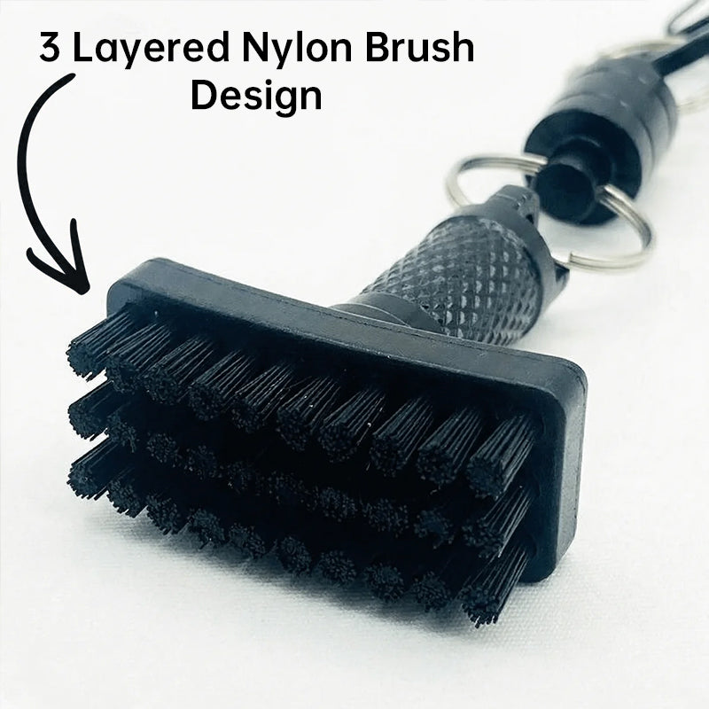 Magnetic Golf Brush with Groove Cleaner & Quick-Release Clip