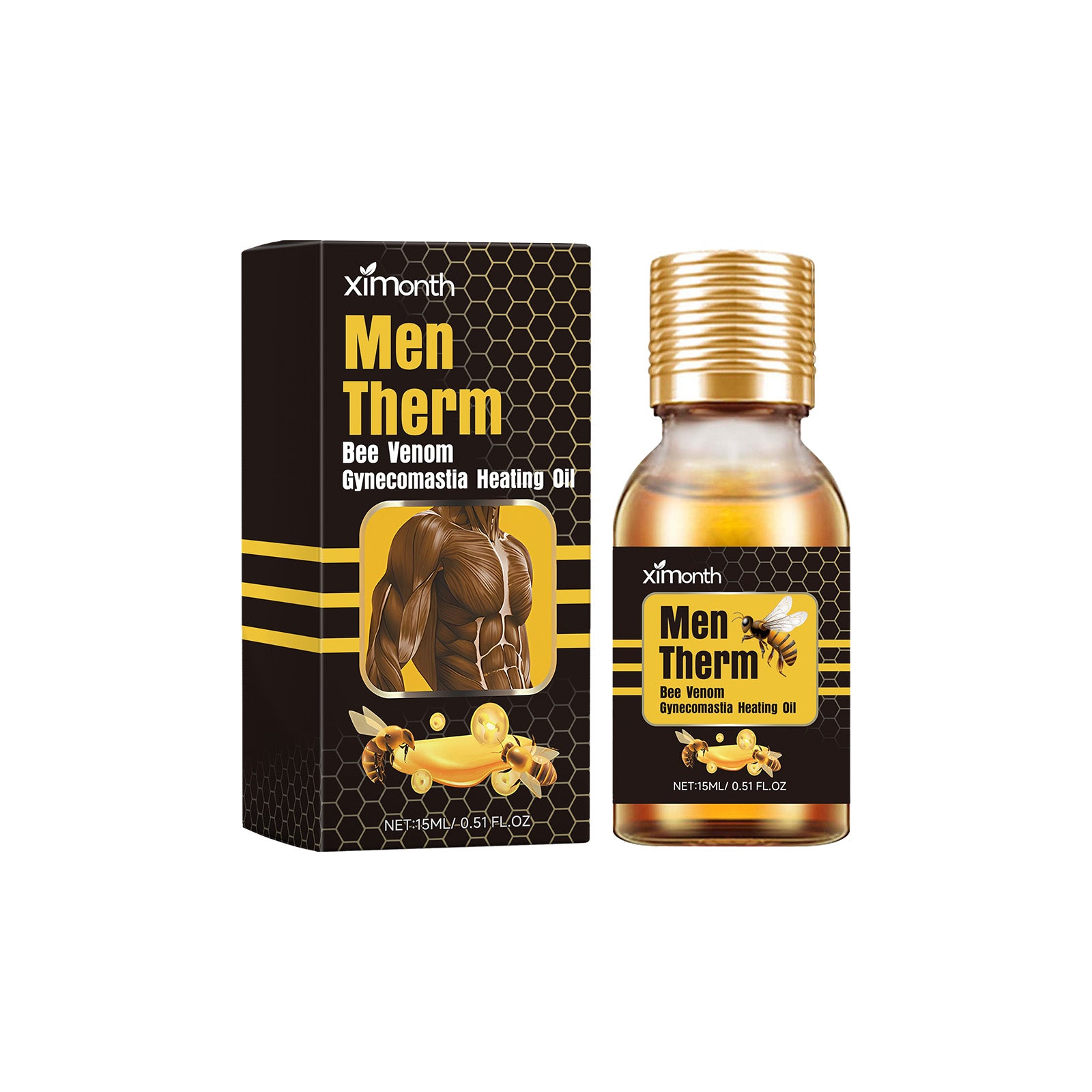 Ximonth Men's Breast Shaping Care Liquid (15ml) Enhances The Firmness And Luster Of The Chest Contour