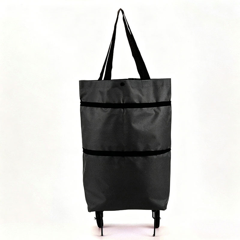 Portable Foldable Shopping Cart with Wheels - Lightweight Backpack Style Travel Trolley for Groceries & Storage