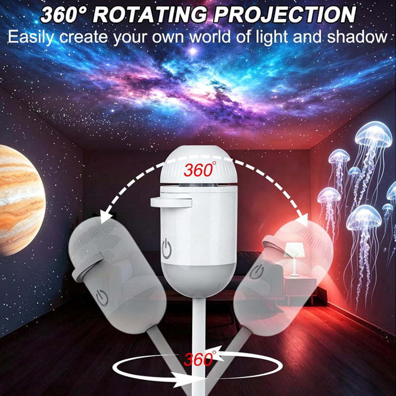 5D Holographic Galaxy & Ocean Projector – Smart LED Night Light with 24 Films for Bedroom & Party Décor