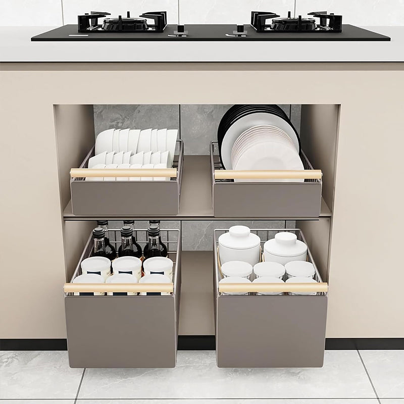 New Kitchen Pull-Out Cabinet Organizer, Sliding Rail Drawer for Spice and Bottle Storage