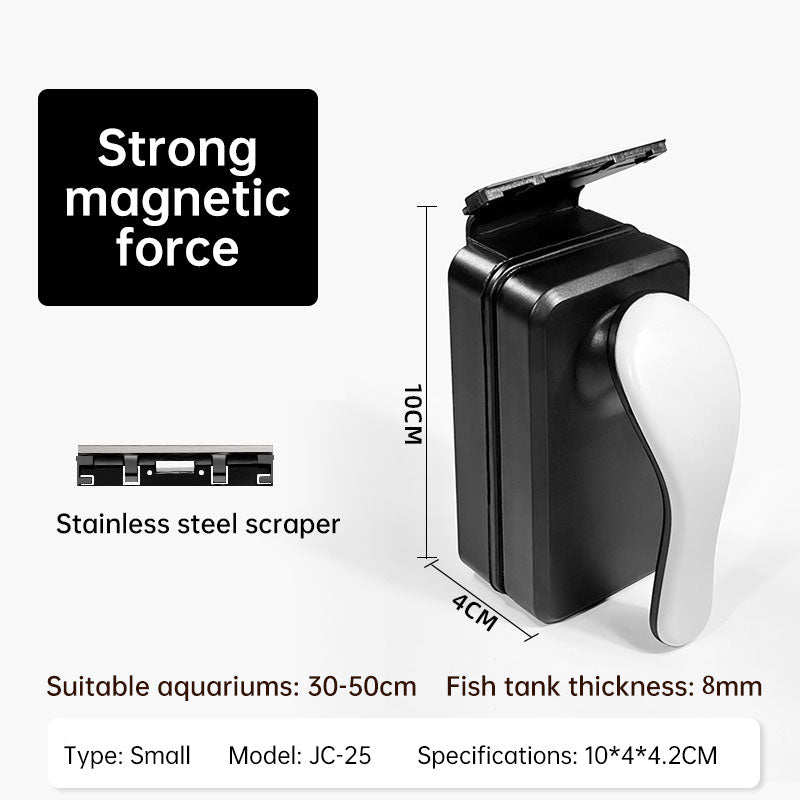 Strong Magnetic Aquarium Cleaner, Floating Algae Scraper Brush with Non-Slip Handle for Small, Medium & Large Fish Tanks