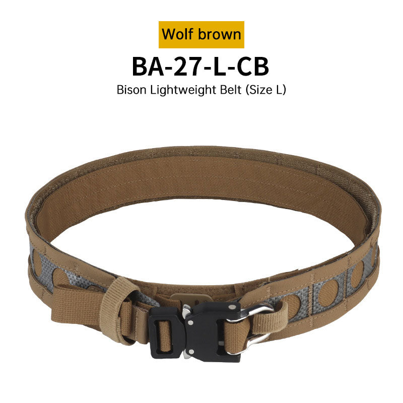 Tactical Two-Layer Battle Belt with Quick Detach Metal Buckle, MOLLE Hunting Combat Waist Belt for Airsoft Gear