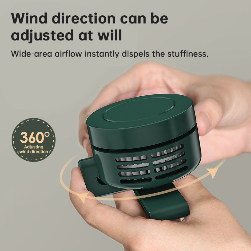 Outdoor Clip-On Fan for Camping & Fishing – Portable Bladeless Neck Fan, USB Rechargeable Belt Fan for Hiking & Travel