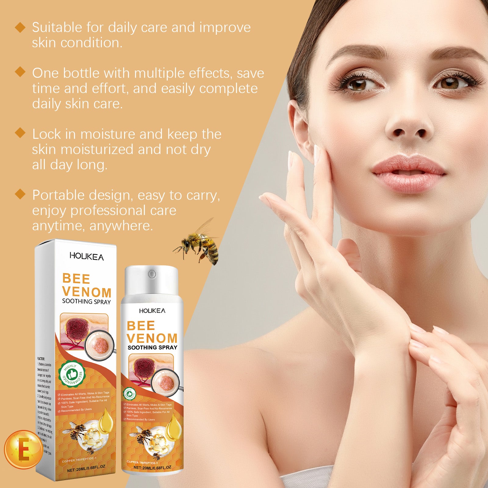 Houkea Kew Care Spray Lubricated Body Skin Daily Skin Smoothing Repair Rejuvenating Moisturizing Spray