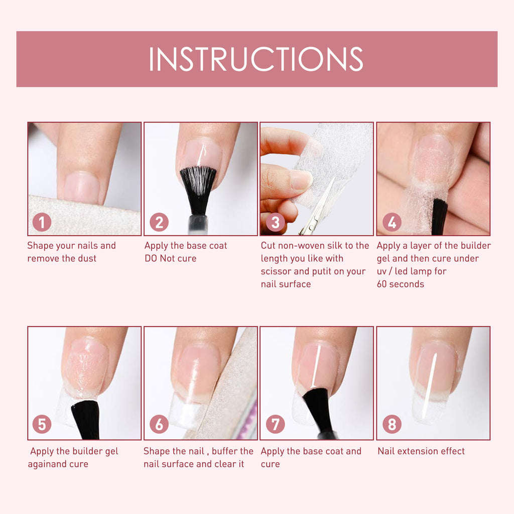 Jaysuing Fiber Extension Gel (20ml) Nail Anti-Crack Nail Art Nail Light Therapy Extension Gel Burst Nail Gel