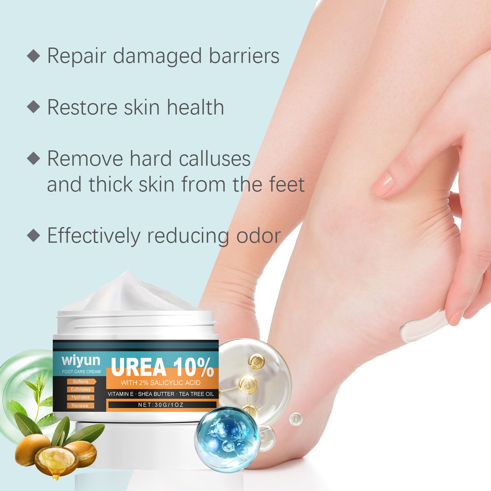 Wiyun Foot Repair Cream Soothing, Gentle, Nourishing, Cleansing, Hydrating And Repairing Hydrating Heel And Foot Care Cream
