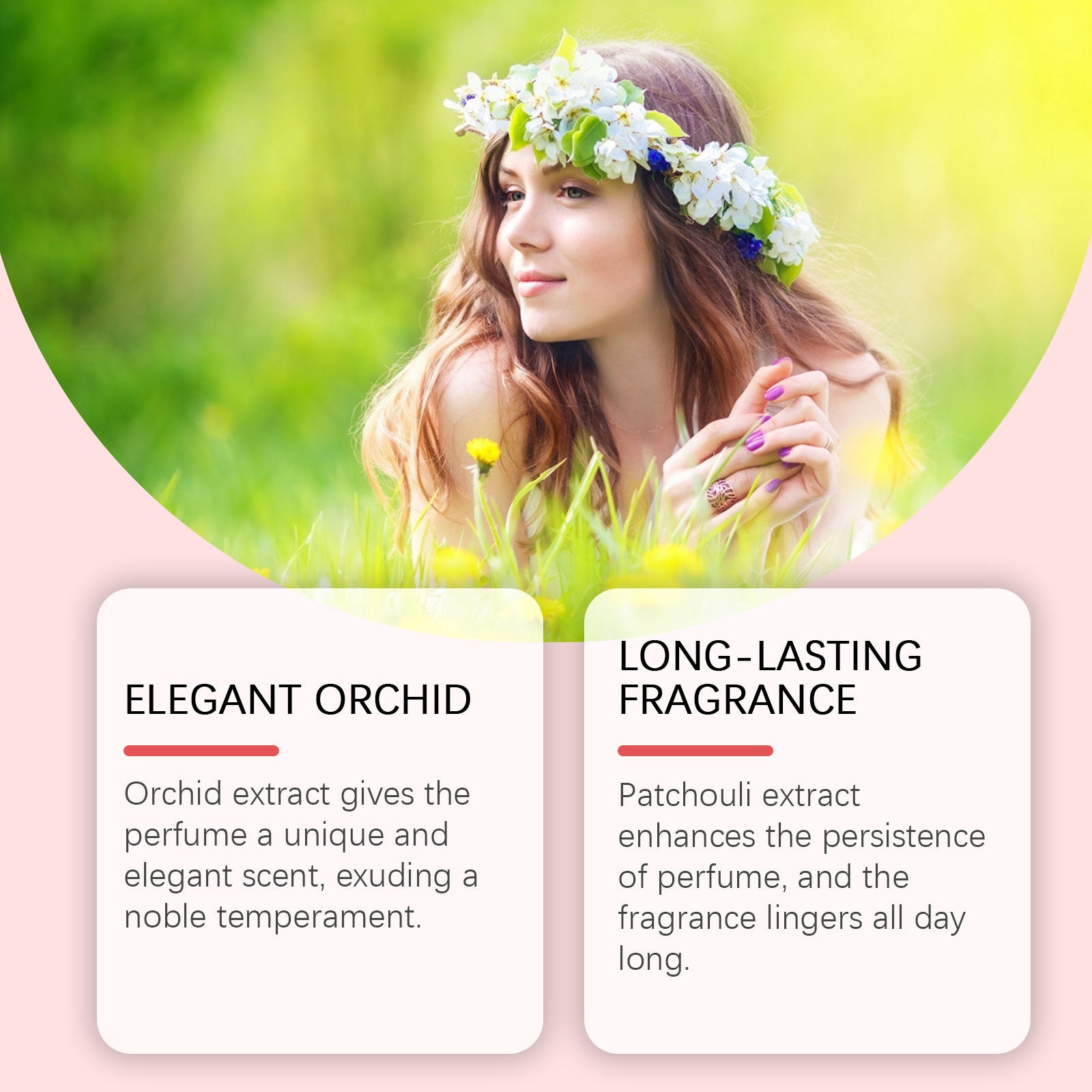 Roxelis Elegant Orchid Perfume Lasting Fragrance Natural Fresh Elegant Lasting Charming Daily Date Portable Perfume