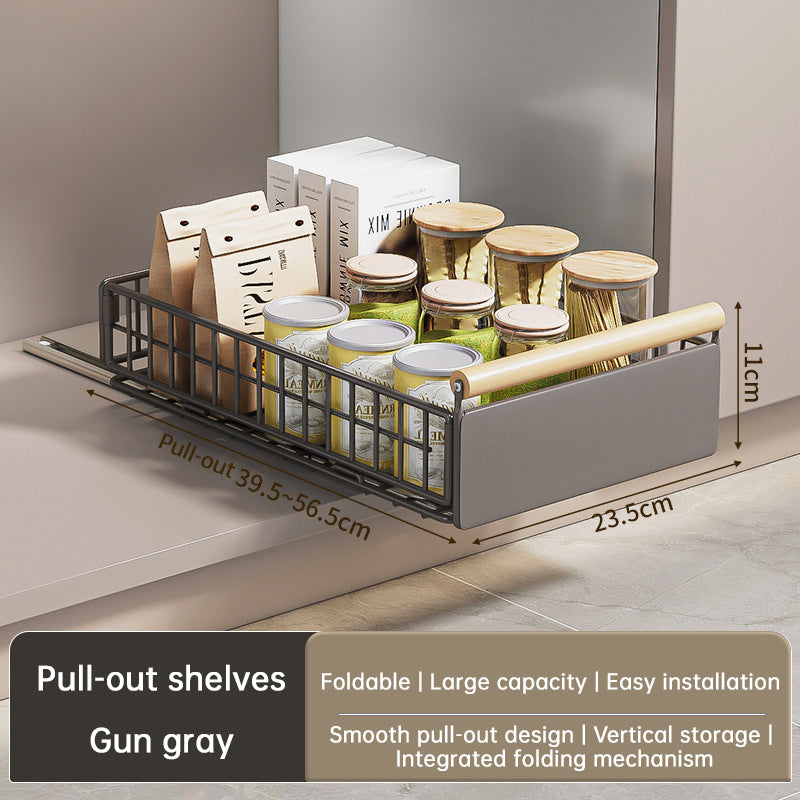New Kitchen Pull-Out Cabinet Organizer, Sliding Rail Drawer for Spice and Bottle Storage