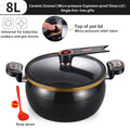 Modern 7L Micro-Pressure Soup Pot - 27cm Non-Stick Stewing Casserole, Includes Spoon, Safe for Induction & Gas Cooking
