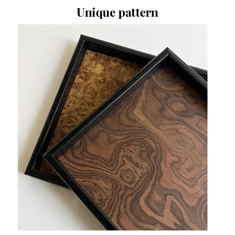 Vintage Volcanic Pattern Hotel Luxury Tea Tray: High-End Living Room Storage & Desktop Organizer