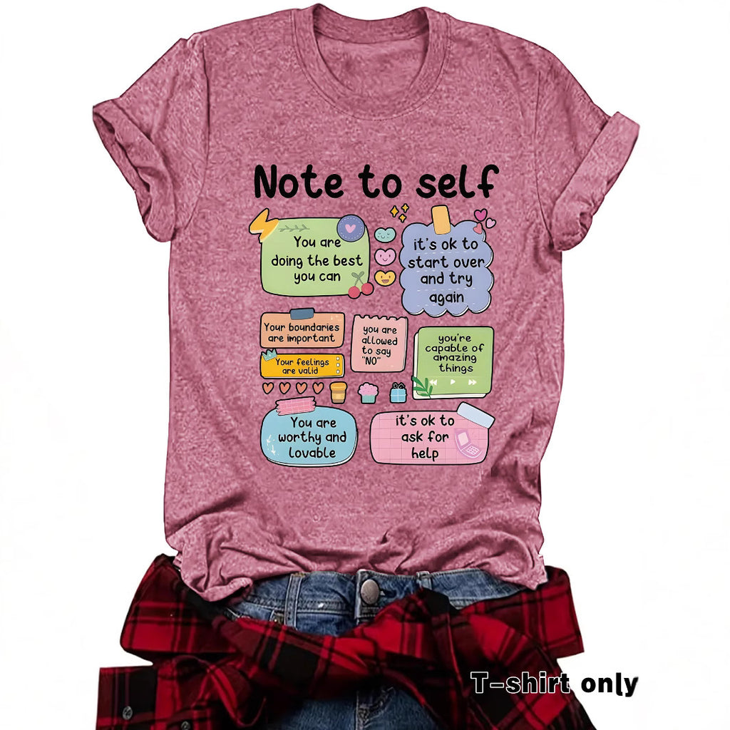 T-shirt self mental health precautions print