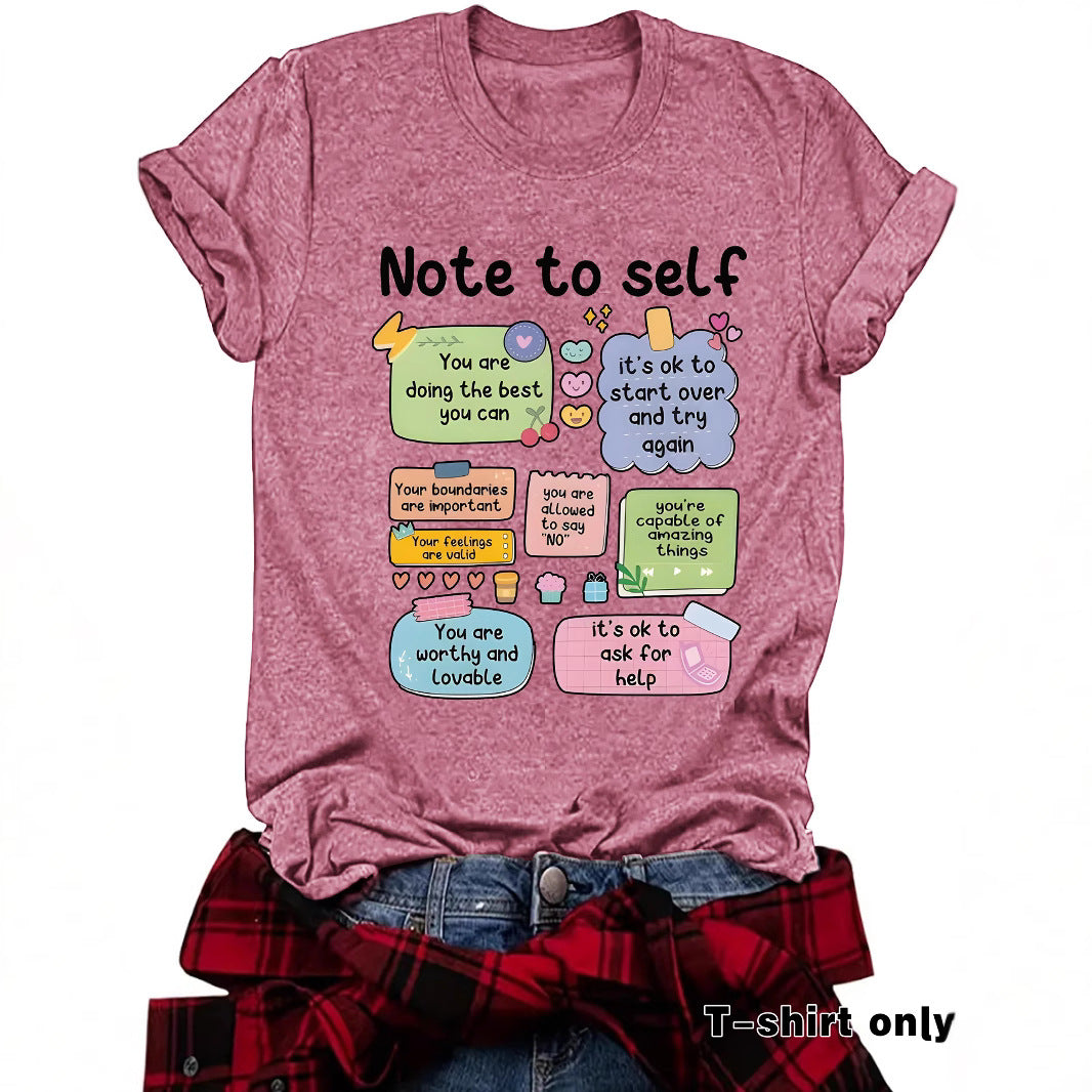 T-shirt self mental health precautions print