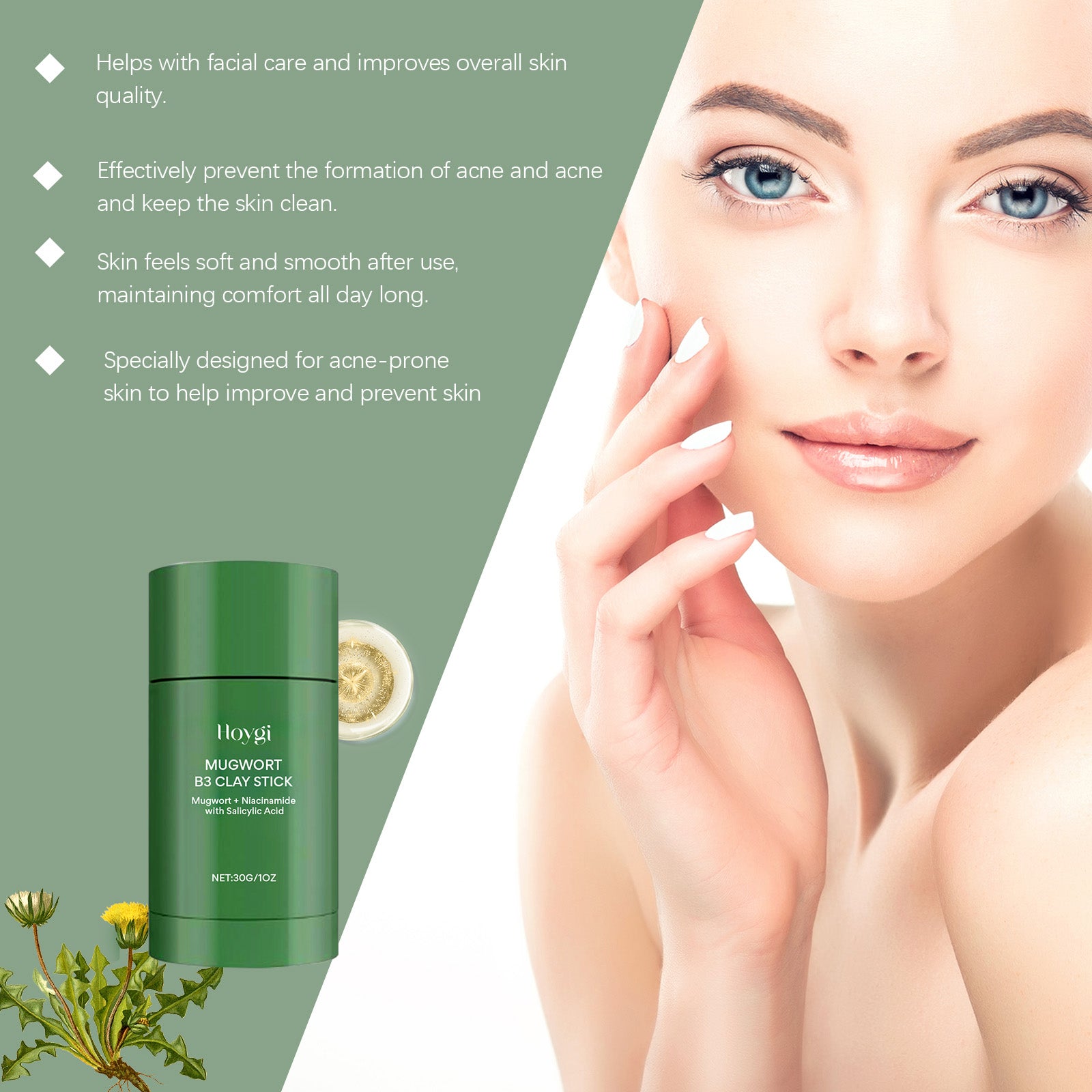 Hoygi Moxa Mud Mask Stick Deeply Cleans Pores, Brightening Skin, Firming, Smoothing And Refreshing Mask Stick