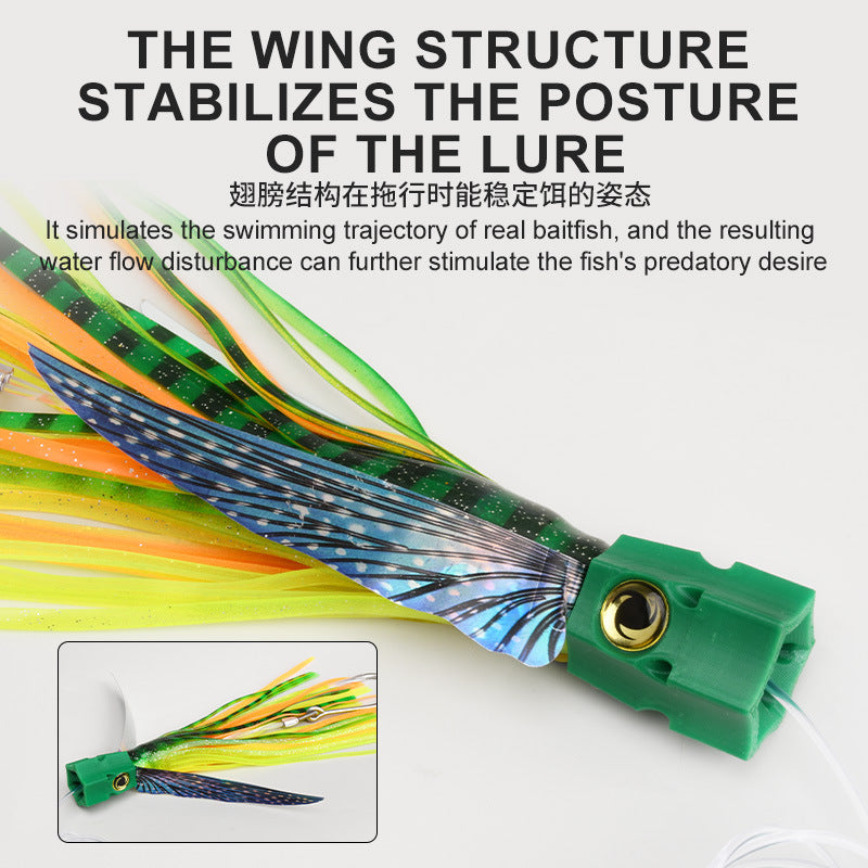 Squid Shape Trolling Lure – 225mm 77g Large Soft Fishing Bait, Deep Sea Boat Trolling Jig for Tuna & Pelagic Species