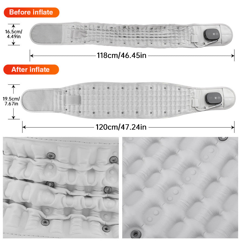 Electric Heating & Massage Waist Belt, Inflatable Airbag Lumbar Support for Back Pain and Posture Correction