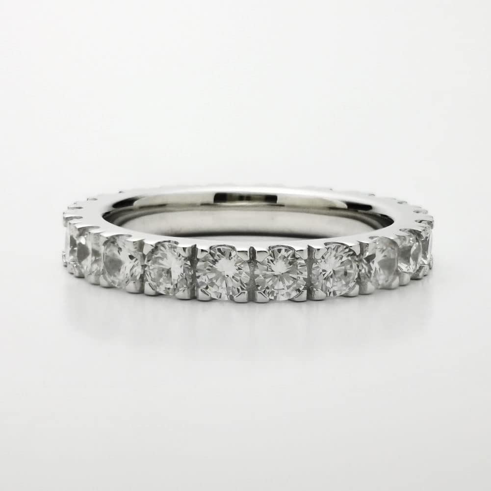 Bo.Dream Cubic Zirconia Eternity Rings Wedding Band 925 Sterling Silver