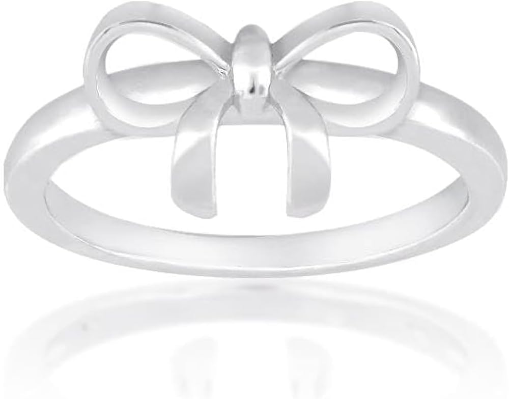 Bow Rings Infinity Rings for Women in Sterling Silver or 14k Gold - Fine Bow Jewelry Ribbon Ring - Valentines Day Bow Ring Gift for Her