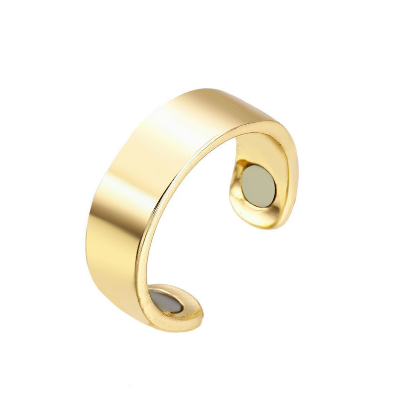 Creative Ring Magnetic Health Ring Rose Gold Magnet Open Ring Gold Silver