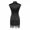 High neck lace patchwork slim fit sleeveless dress for women