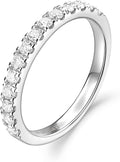 AGVANA Eternal Glow 0.42 Ct. Tw. Lab Grown Diamond Ladies Eternity Wedding Anniversary Stackable Band Ring in Sterling Silver Engagement Promise Wedding Band Ring for Women (D-E Color, VS Clarity)