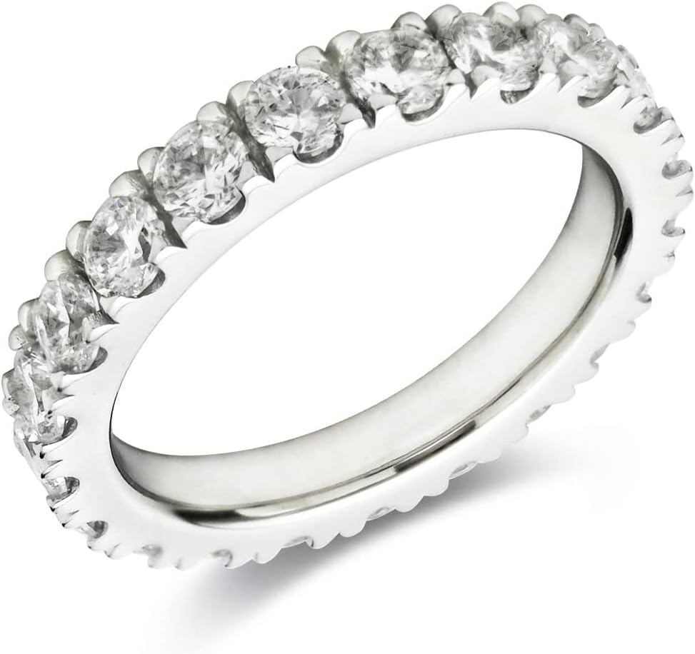 Bo.Dream Cubic Zirconia Eternity Rings Wedding Band 925 Sterling Silver