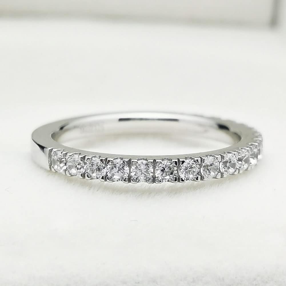 Bo.Dream Cubic Zirconia Eternity Rings Wedding Band 925 Sterling Silver