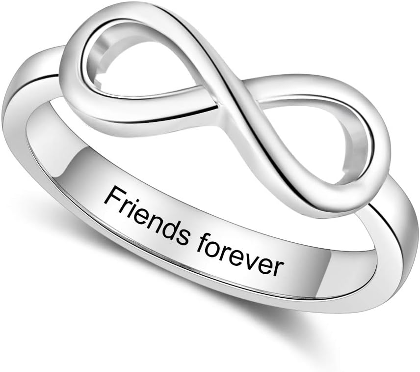 Lam Hub Fong Personalized Infinity Ring with Names for Women | Personalize this infinity ring with names or words to create a matching friendship keepsake for someone special
