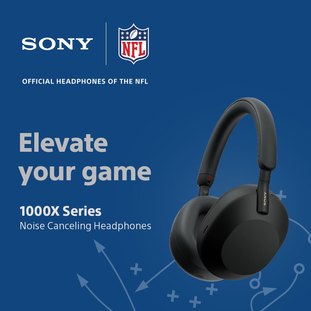 Sony WH-1000XM5 Premium Noise Cancelling Wireless Headphones, Black | Auto NC Optimizer, Up to 30 Hrs of Battery, Carrying Case, Crystal Clear Calls, Touch Control, Multipoint Connection
