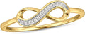 Cali Trove 1/20cttw Natural Diamond Promise Ring for Women in 10K Gold | Infinity Design with Round White Diamond Accents | Mother's Day Gift | White, Yellow or Rose Gold Jewelry with Infinity Sign