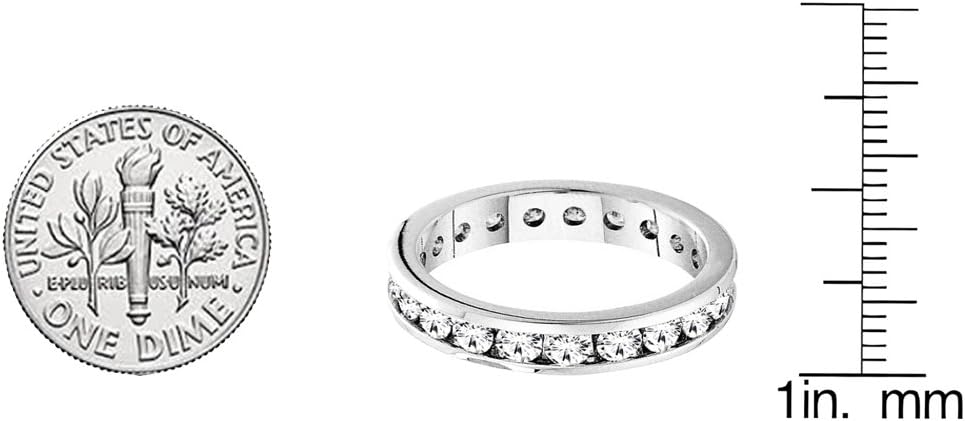 Dazzlingrock Women Eternity Wedding Anniversary Band | 1.40 Ctw | Round White Natural Diamond | 14K Real Solid Gold
