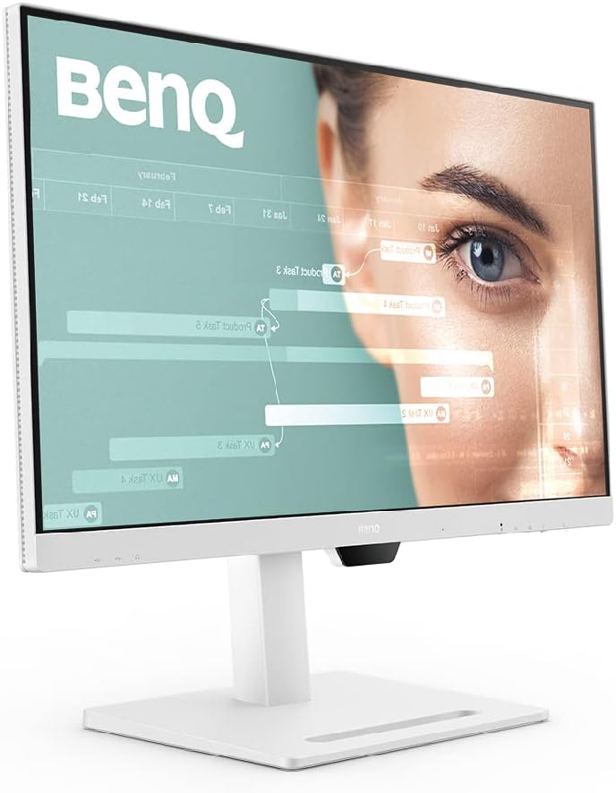 BenQ GW2790QT Productivity Monitor 27" 1440p | IPS| Eye-Care Tech | 99% sRGB | Brightness Intelligence Gen2 | Noise-Cancelling Mic & Speakers | Ergonomic | USB-C (65W) | USB Hub | DaisyChain | White | USB-C Single-Cable Connectivity, 2K QHD Display, Built