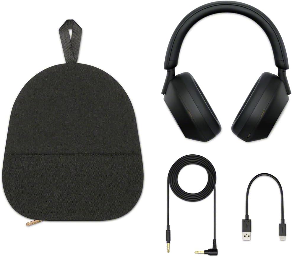 Sony WH-1000XM5 Premium Noise Cancelling Wireless Headphones, Black | Auto NC Optimizer, Up to 30 Hrs of Battery, Carrying Case, Crystal Clear Calls, Touch Control, Multipoint Connection