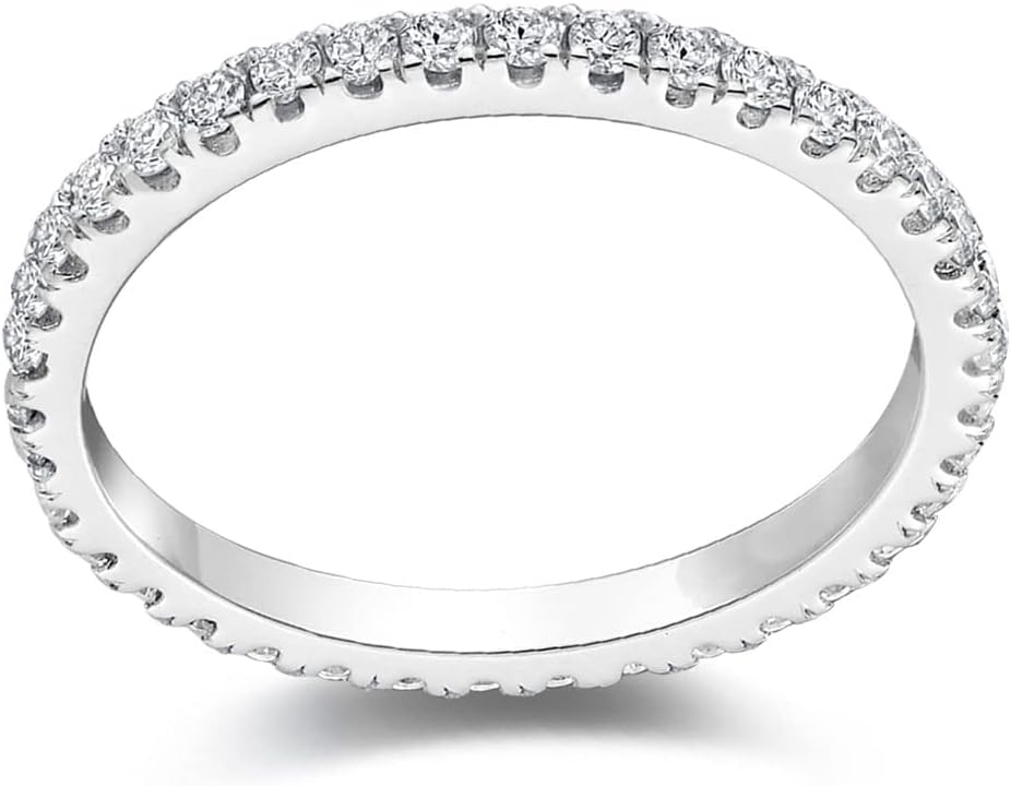 Bo.Dream Cubic Zirconia Eternity Rings Wedding Band 925 Sterling Silver