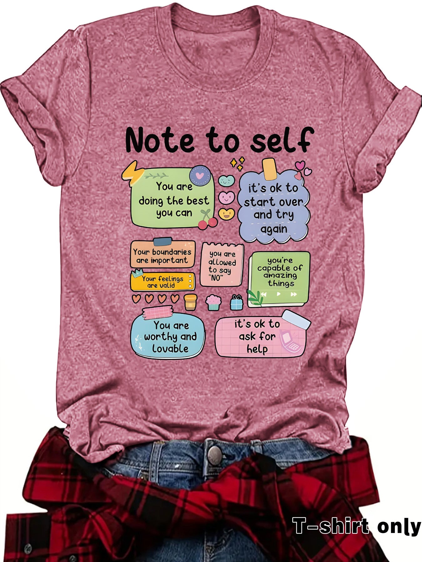T-shirt self mental health precautions print