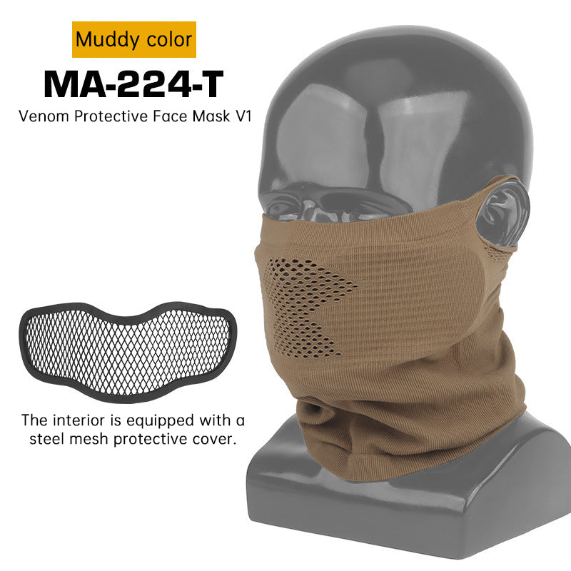 Airsoft Steel Mesh Mask with Neck Gaiter - Tactical Half Face Protection for Paintball & Cosplay