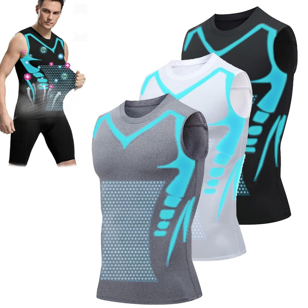 Quick-dry Men's Sports Fitted Short Sleeve Highly Elastic Breathable Moisture-wicking Fitness Training Vest