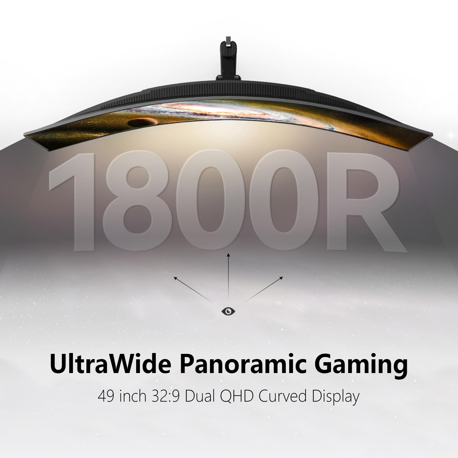 INNOCN 49" Curved Monitor Ultrawide Gaming 5K2K 120Hz 32:9 R1800-49C1R | 5120 x 1440P, 99% sRGB, HDR400, USB C, DisplayPort, HDMI, Built-in Speakers, Height/Tilt Adjustable
