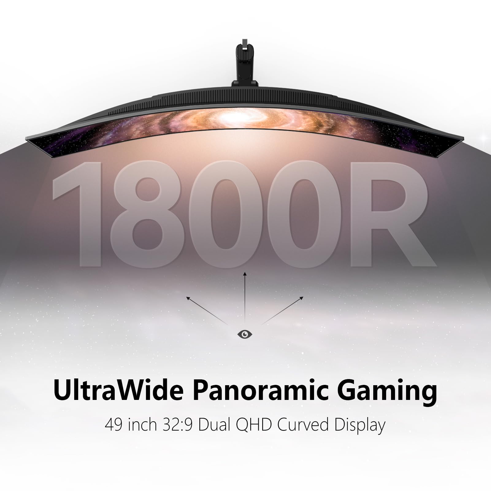 INNOCN 49" Curved Monitor Ultrawide Gaming 5K2K 120Hz 32:9 R1800-49C1R | 5120 x 1440P, 99% sRGB, HDR400, USB C, DisplayPort, HDMI, Built-in Speakers, Height/Tilt Adjustable