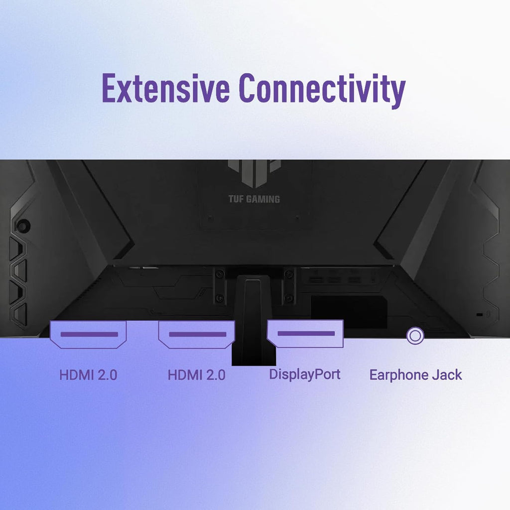 ASUS TUF 24" Gaming Monitor, FHD 1080p, Fast IPS, 240Hz, 0.3ms, AMD FreeSync Premium, G-SYNC Compatible, 99% sRGB, ELMB Sync, Eye Care, DisplayPort, HDMI, VESA Mount, Tilt Adjustment, Black