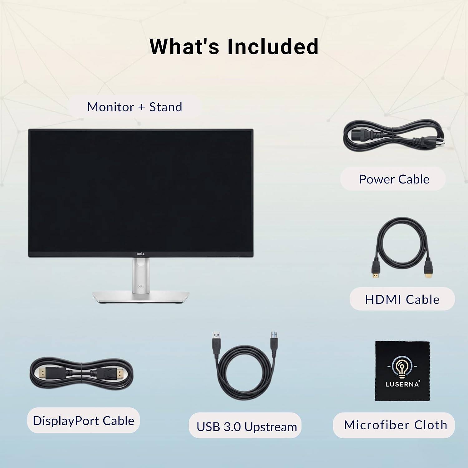 Dell P2425H Computer Monitor Screen 24" 16:9 IPS Display with Stand - 100Hz Full HD, 1920 x 1080 with DisplayPort, HDMI, USB 3.0 Upstream & Power Cable - New