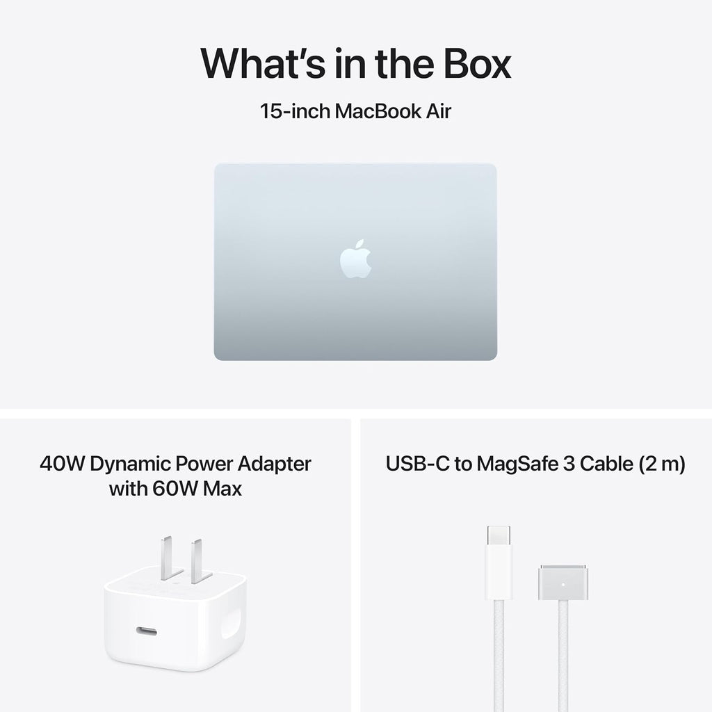 Apple 2026 MacBook Air 15-inch Laptop with M5 chip: Built for AI, 15.3-inch Liquid Retina Display, 16GB Unified Memory, 512GB SSD, 12MP Center Stage Camera, Touch ID, Wi-Fi 7; Sky Blue