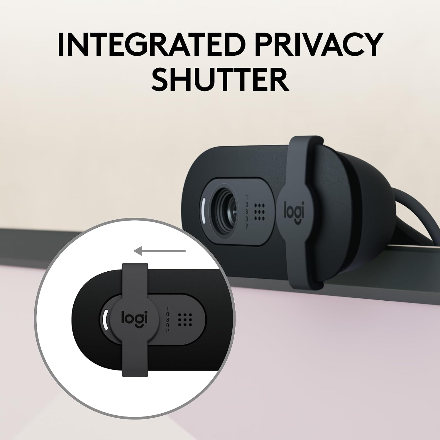 Logitech Brio 100 Full HD 1080p Webcam for Streaming and Meetings - White | 1080p with auto-light correction, built-in mic, privacy shutter, USB-A, compatible with Teams, Google Meet, Zoom and more