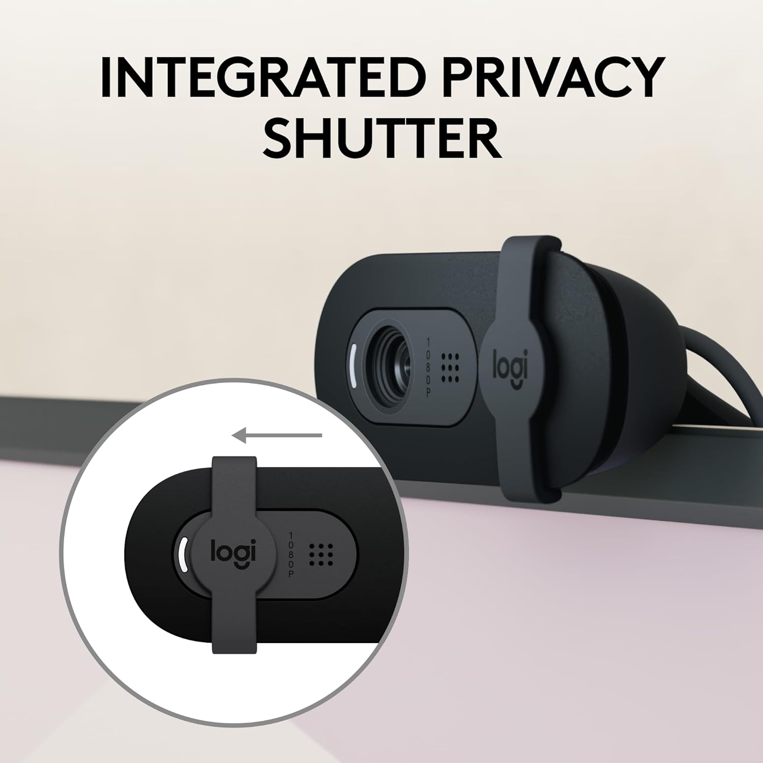 Logitech Brio 100 Full HD 1080p Webcam for Streaming and Meetings - White | 1080p with auto-light correction, built-in mic, privacy shutter, USB-A, compatible with Teams, Google Meet, Zoom and more