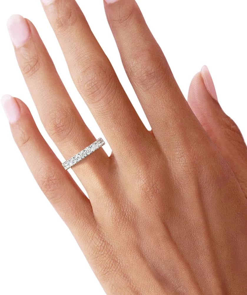 Bo.Dream Cubic Zirconia Eternity Rings Wedding Band 925 Sterling Silver