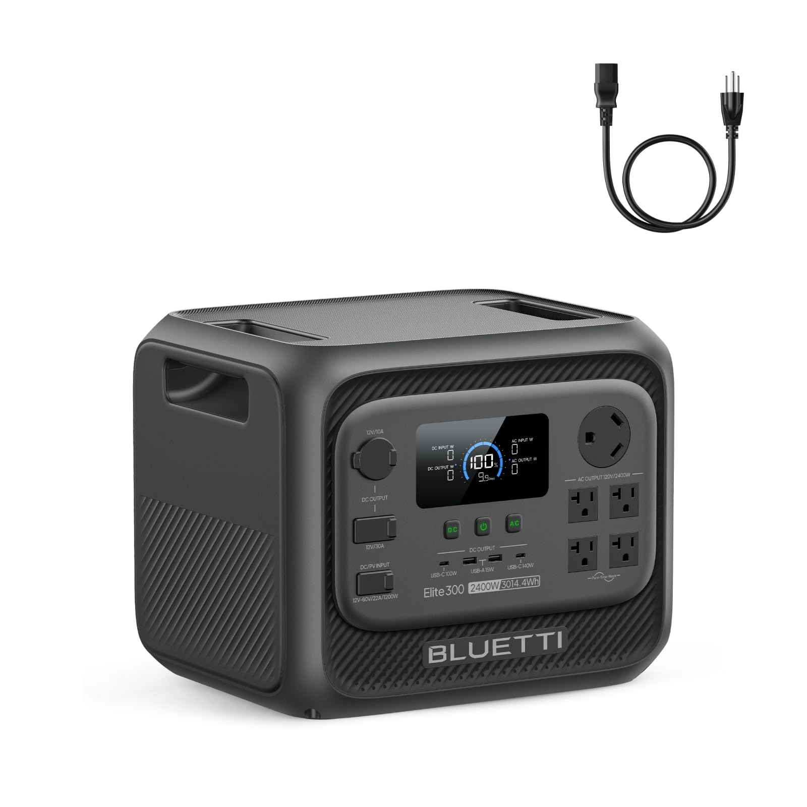 BLUETTI Solar Generator Elite 300 with 350W Solar Panel Included, 3014.4Wh | 2400W (4800W Surge), Smallest 3kWh, LFP Portable Power Station for RV, Home Backup, Outage, w/ TT-30 RV Port & 12V/30A DC