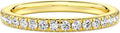 MSBLUE® 2.2MM Moissanite Wedding Eternity Ring | Rhodium Plated, Classic French Pave Band