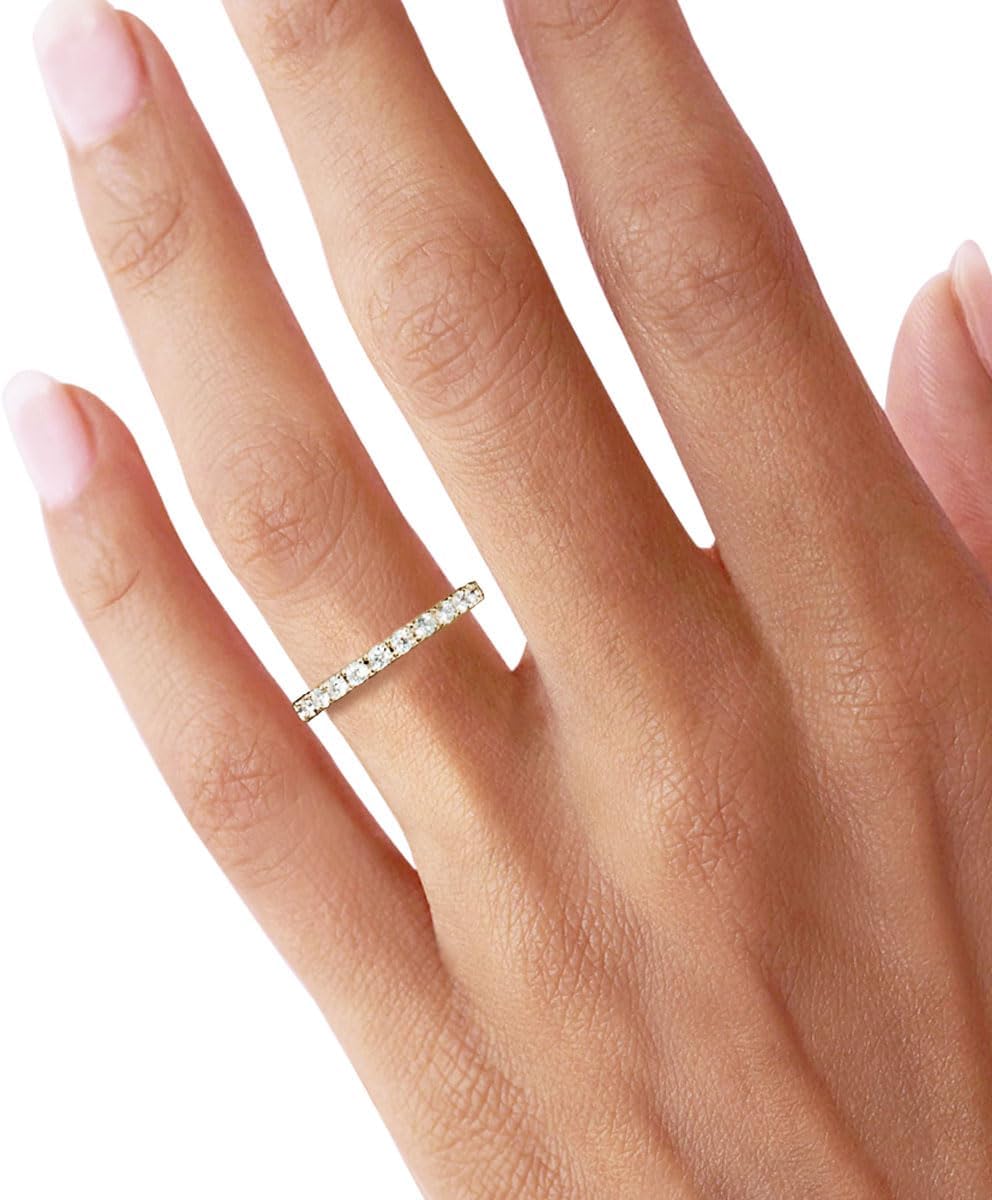 Bo.Dream Cubic Zirconia Eternity Rings Wedding Band 925 Sterling Silver