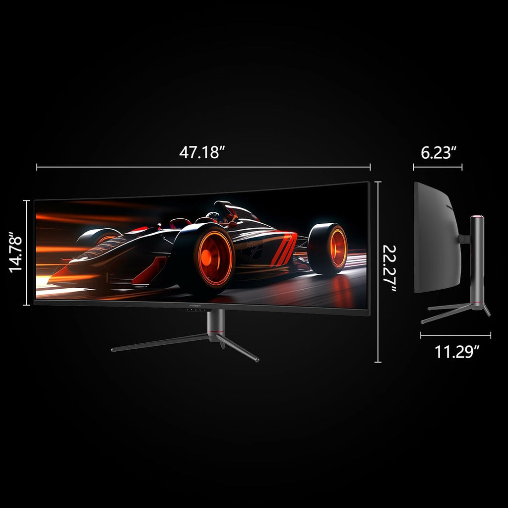 INNOCN 49" Curved Monitor Ultrawide Gaming 5K2K 120Hz 32:9 R1800-49C1R | 5120 x 1440P, 99% sRGB, HDR400, USB C, DisplayPort, HDMI, Built-in Speakers, Height/Tilt Adjustable